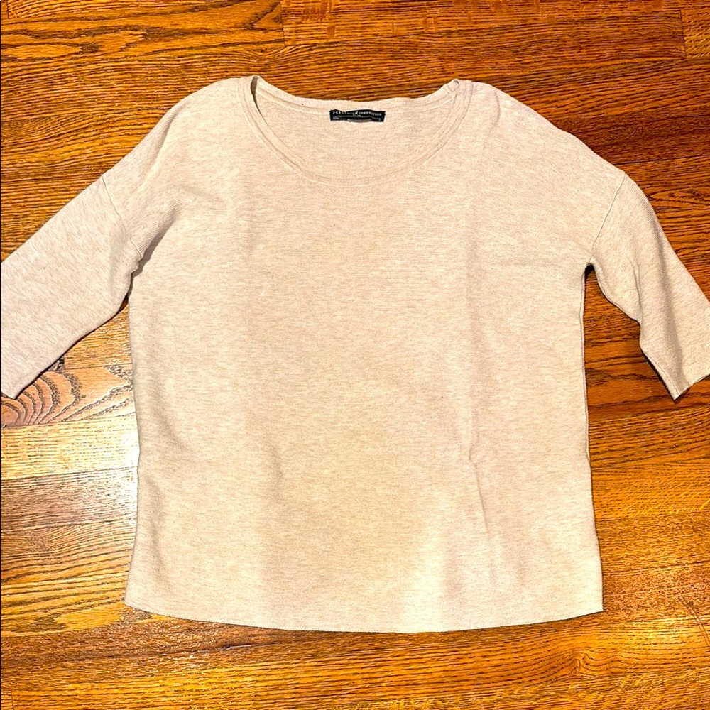 Peruvian Connection oatmeal Colored cotton Size S 3/4 Sleeve Top